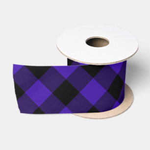 Blue Plaid Checke Ribbon Satin Ribbon