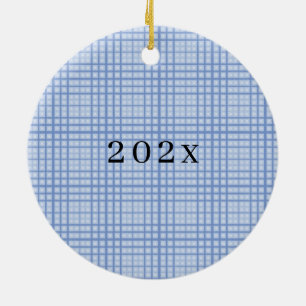 Blue Plaid Christmas Ornament