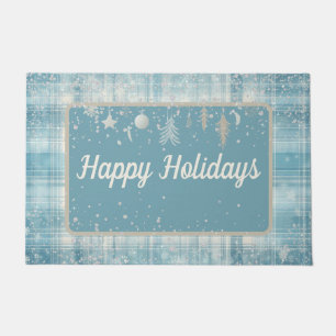 Blue Plaid Doormat