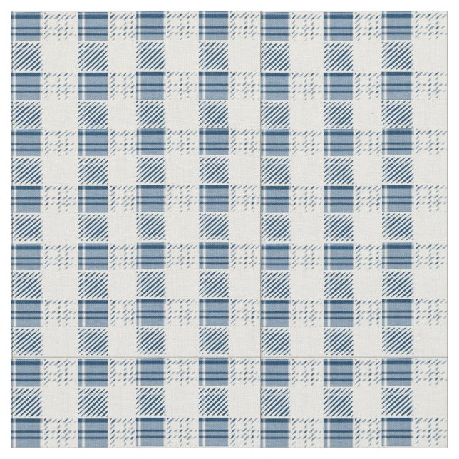 Blue Plaid Fabric (Close Up)