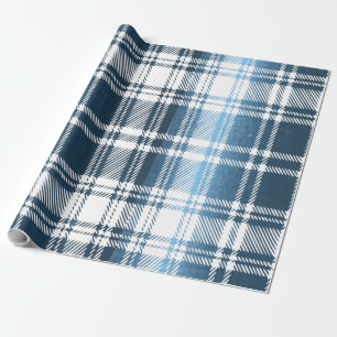 Blue Plaid Gift Wrapping Paper