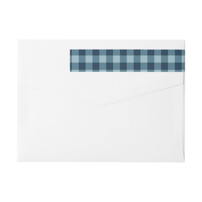 Blue Plaid | Holiday Wrap Around Label (Back)