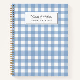 Blue Plaid Ideas Family Personalized   Notebook