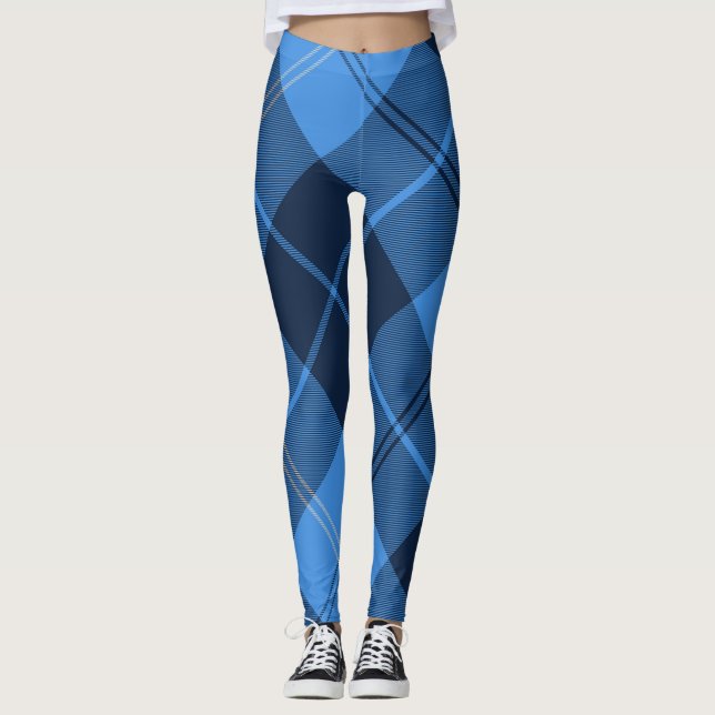 blue plaid leggings (Front)