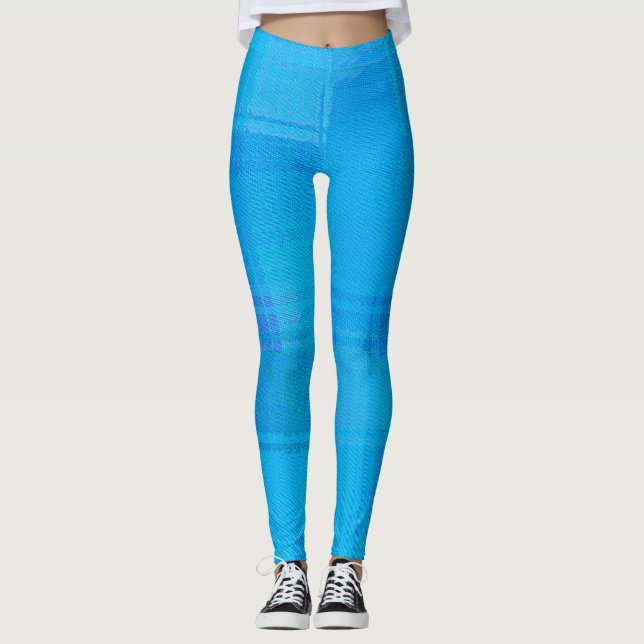 Blue Plaid  Leggings (Front)