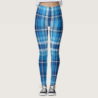 Blue Plaid Leggings 