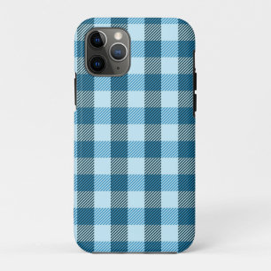 Blue Plaid Modern Simple Case-Mate iPhone Case