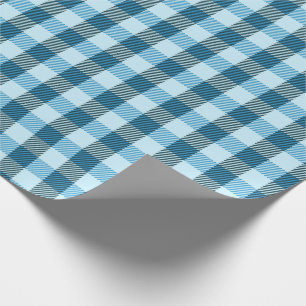 Blue Plaid Modern Simple Wrapping Paper