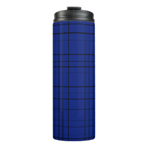 Blue plaid pattern thermal tumbler
