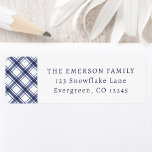 Blue Plaid Return Address Label<br><div class="desc">Ensure your holiday mailings exude festive charm with our Blue Plaid Return Address Label. Featuring the iconic red and white buffalo check pattern, these labels add a touch of sophistication to your envelopes and packages. Easy to apply and elegantly designed, they provide a cohesive and stylish look that complements your...</div>