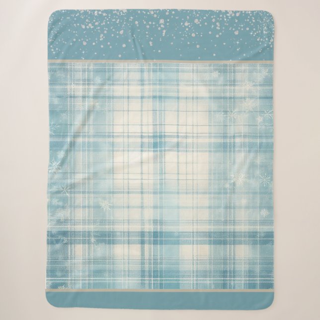 Blue Plaid Sherpa Blanket (Front)