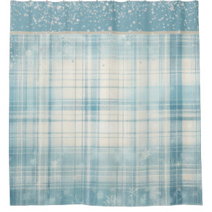 Blue Plaid Shower Curtain