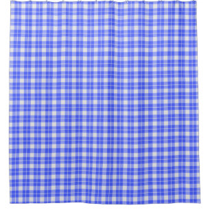 Blue Plaid Shower Curtain