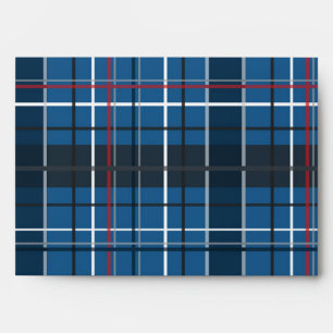 Blue Plaid Skull & Crossbones Invitation Envelope