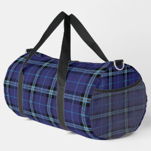 Blue Plaid Sports Travel Duffle Bag