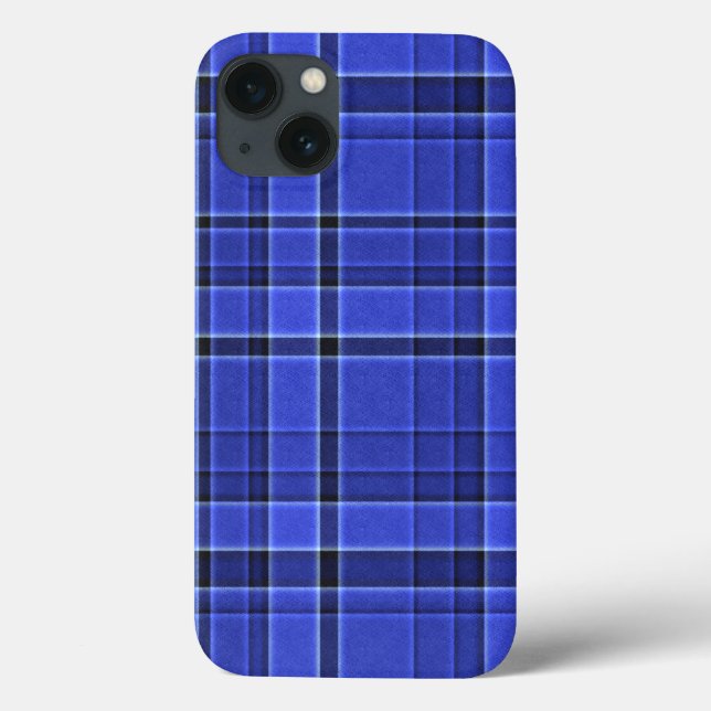 Blue Plaid Tartan Case-Mate iPhone Case (Back)