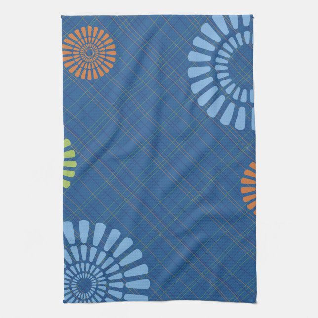 Blue Plaid Tea Kitchen Towel (Vertical)