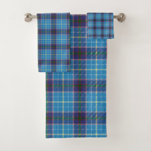 Blue plaid, Texas state tartan Bath Towel Set