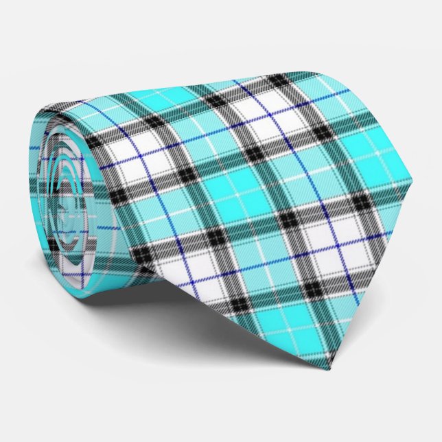 Blue Plaid Tie (Rolled)