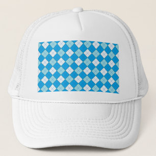 Blue Plaid Trucker Hat