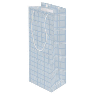 Blue Plaid Wine Gift Bag