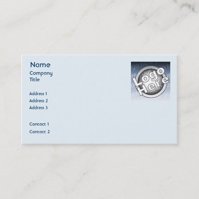 Blue Plain Business Business Card (Front)