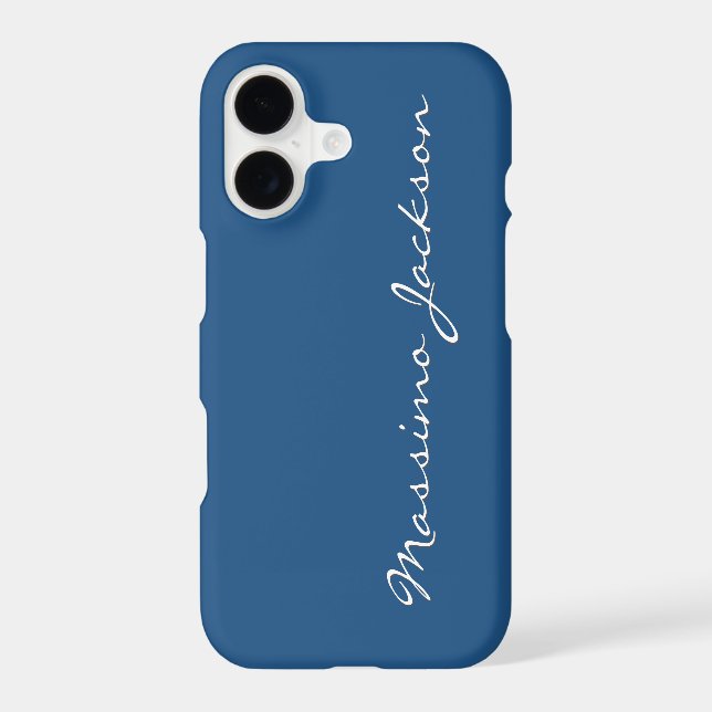 Blue Plain Elegant Minimalist Calligraphy (Back)