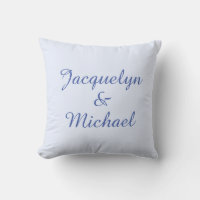 Blue Plain Elegant Modern Calligraphy Name