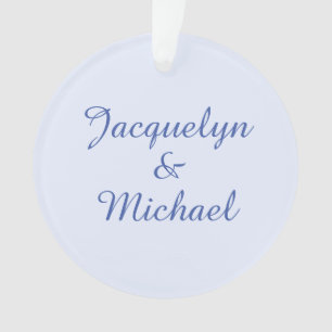 Blue Plain Elegant Modern Calligraphy Name Ornament