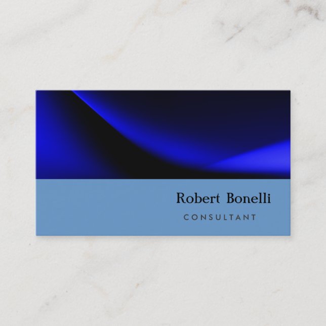 Blue Plain Modern Consultant Business Card (Front)