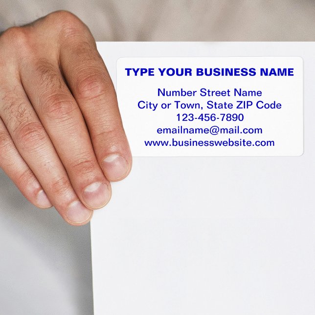 Blue Plain Text Business Brand on Shipping Label (Shipping label with your business brand in blue plain text)