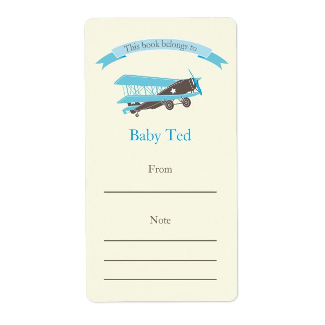 Blue Plane Bookplate (Front)