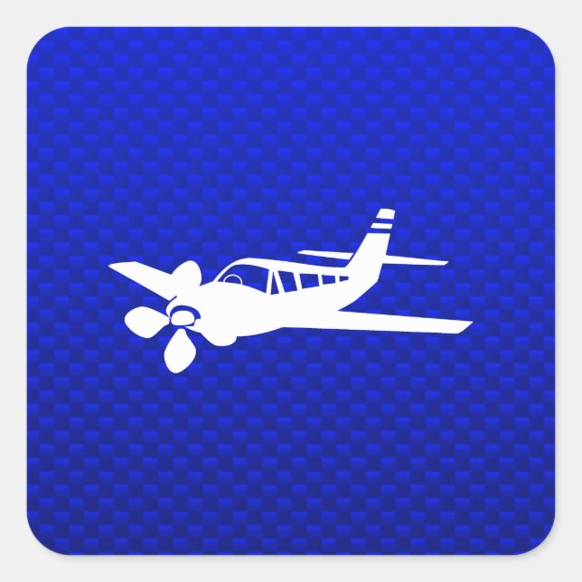 Blue Plane Square Sticker (Front)