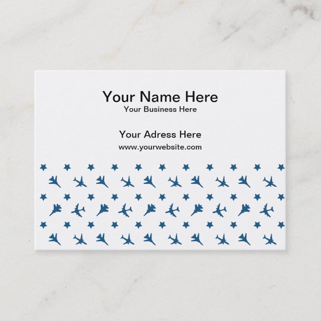 Blue Planes Pattern Business Card (Front)