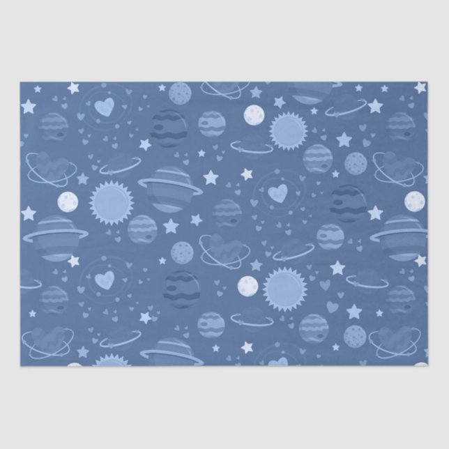 Blue planets tissue paper (Front)