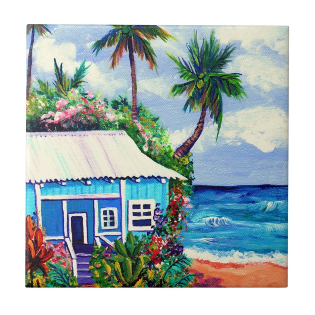 Blue Plantation Cottage at the Beach Tile (Front)