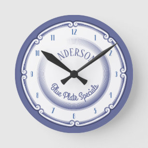 Blue plate special personalized cooking round clock