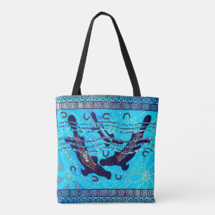 Blue Platypus Aboriginal Tote Bag