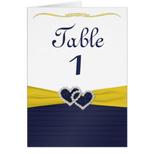 Blue Pleats and Diamond Hearts Table card