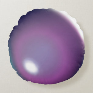 Blue & Plum Bubble Balloon Round Pillow