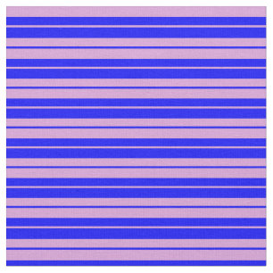 Blue & Plum Coloured Lines/Stripes Pattern Fabric