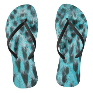 Blue plumage - cool feather design jandals