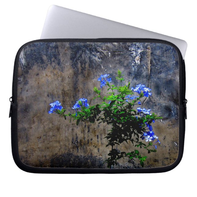 Blue Plumbago Flower Laptop Sleeve (Front)