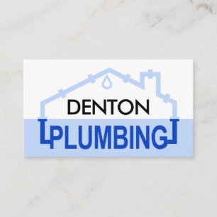 Blue PLUMBING Pipe Frame Business Card