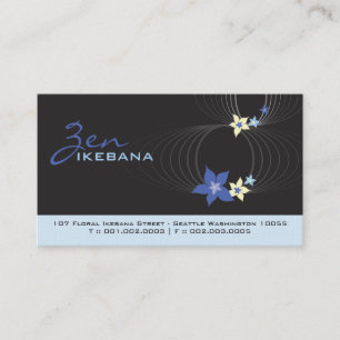 Blue Plumeria Frangipani Flower Chic Ikebana Zen Business Card