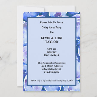 Blue Plums Watercolor | Going Away Party Invitation