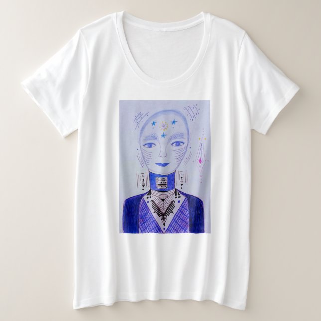 Blue Plus Size T-Shirt (Design Front)