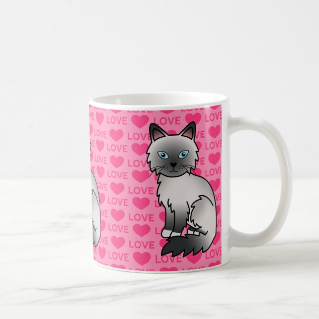 Blue Point Birman / Ragdoll Cat Love Coffee Mug (Right)