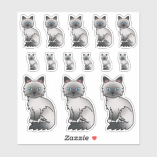 Blue Point Birman / Ragdoll Cute Cartoon Cats