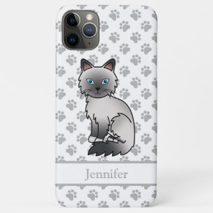 Blue Point Birman / Ragdoll Cute Cat & Name Case-Mate iPhone Case